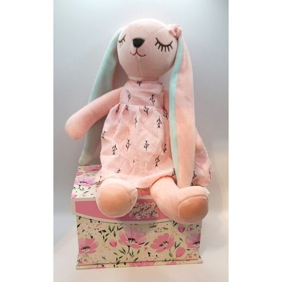 New - Sweet 14" Bunny with Pink Dress - Picture 1 of 6